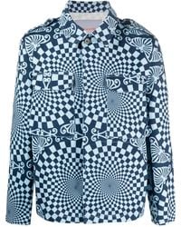 Bluemarble - Geometric-pattern Cotton Shirt - Lyst