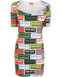 KENZO - Mini-Jurk Met Logoprint - Lyst