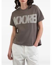 Moorer - Olisa Embossed Logo-Print T-Shirt - Lyst