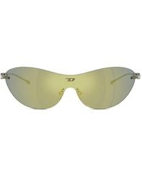 DIESEL - Rimless Logo-Plaque Sunglasses - Lyst