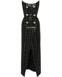 Balmain - Strapless Embellished Sequined Metallic Tweed Gown - Lyst