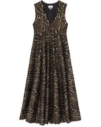 Ganni - Metallic Cloque Long Dress - Lyst