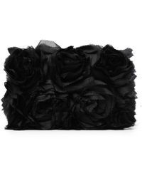 Erdem - Ruffle-detail Floral-appliqué Clutch Bag - Lyst