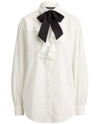 Ralph Lauren - Saloma Ruffled Bow-Detail Shirt - Lyst