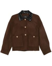 Maje - Manteau Boutonné À Col Chemise - Lyst
