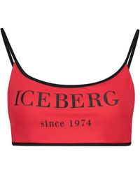 Iceberg - Logo-Print Bikini Top - Lyst
