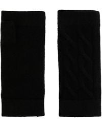 N.Peal Cashmere - Vingerloze Kabelgebreide Kasjmier Handschoenen - Lyst