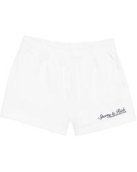 Sporty & Rich - Logo-Embroidered Elasticated Shorts - Lyst
