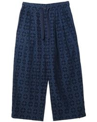 Maharishi - Komon Aizome Diamond-Pattern Drawstring Trousers - Lyst