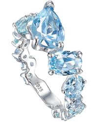 Anabela Chan - Anillo Nova Starburst Con Aguamarina - Lyst