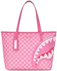 Sprayground - New Check Faces Shark-Mouth Tote Bag - Lyst