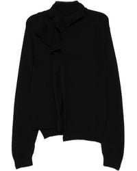 Yohji Yamamoto - Weave Draped High-Neck Sweater - Lyst