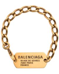 Balenciaga - Logo-plaque Chain Bracelet - Lyst