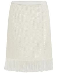 Ferragamo - Minifalda Con Ribete De Flecos - Lyst