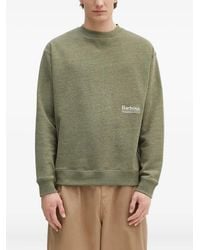 Barbour - Logo-Embroidered Crew-Neck Sweatshirt - Lyst