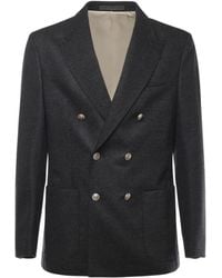 Eleventy - Double-Breasted Wool Jacket - Lyst