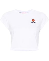 KENZO - T-Shirt mit Logo-Stickerei - Lyst
