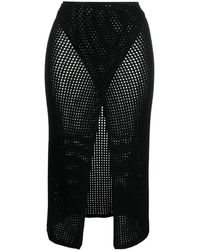 ANDREADAMO - Jupe Fendue En Crochet À Coupe Mi-Longue - Lyst