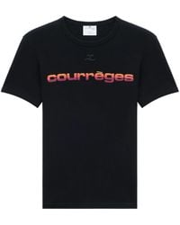 Courreges - Crewneck T-shirt With Logo Print - Lyst