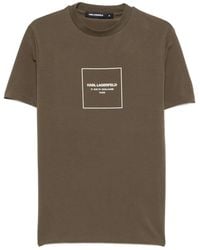 KARL LAGERFELD - Logo-Print Crew-Neck Cotton T-Shirt - Lyst
