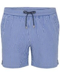 Patrick Assaraf - Striped Drawstring Swim Shorts - Lyst