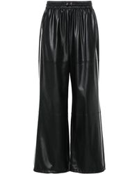 Liu Jo - Perforated-logo Faux-leather Trousers - Lyst