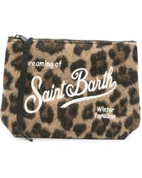 MC2 Saint Barth - Small Aline Leopard-Print Clutch Bag - Lyst