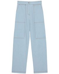 MSGM - Jean À Logo Brodé - Lyst