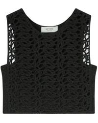 RETORI - Knot-Embroidered Crop Top - Lyst
