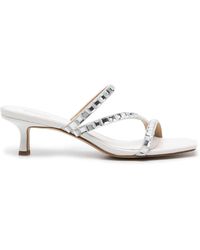 MICHAEL Michael Kors - Crystal-embellished Leather Mules - Lyst