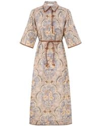Zimmermann - Daylight Floral-Print Midi Dress - Lyst