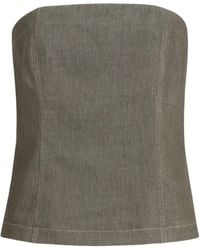 Brunello Cucinelli - Denim-Effect Bandeau Top - Lyst