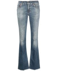 Haikure - Bleach-effect Button-up Flared Jeans - Lyst
