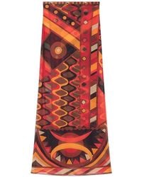 PUCCI - Geometric-Print Mesh Maxi Skirts - Lyst