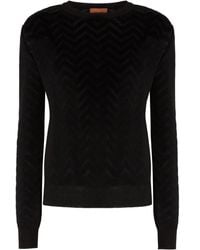 Missoni - Trui Met Chevron Patroon En Ronde Hals - Lyst