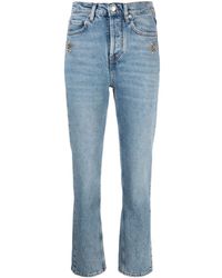 Maje - Rhinestone-embellished Straight-leg Jeans - Lyst