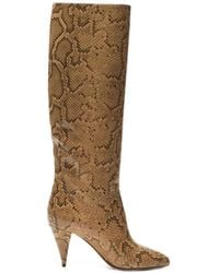 Casadei - Venus Basilisco Python-Print Boots - Lyst