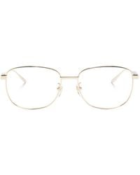 Gucci - Eckige Brille Mit Logo-Prägung - Lyst