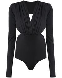 Amir Slama - Long Sleeved Bodysuit With Cut Details - Lyst
