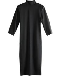 Calvin Klein - High-Neck Three-Quarter Sleeve Dress - Lyst