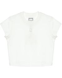WOOYOUNGMI - Logo-Appliqué Cropped T-Shirt - Lyst