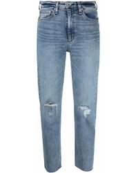 Rag & Bone - Jeans con effetto vissuto crop - Lyst