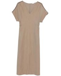 Brunello Cucinelli - Monili-Trim V-Neck Maxi Dress - Lyst