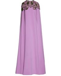 Oscar de la Renta - Vestido de fiesta con capa y lentejuelas - Lyst