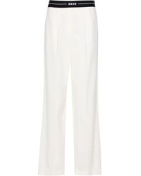 MSGM - ロゴウエスト ワイドパンツ - Lyst