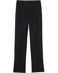 Burberry - Satin Stripe Detail Wool Tailored Trousers - Lyst