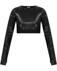 Versace Jeans Couture - Long-Sleeves Crop Top - Lyst