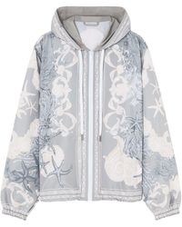 Versace - Hydrangea-print Hooded Jacket - Lyst