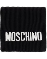 Moschino - Sciarpa A Coste Con Logo - Lyst