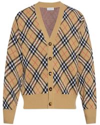Burberry - Cardigan Con Motivo Vintage Check - Lyst